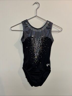 GK Black and Gray Sparkle Dance Leotard